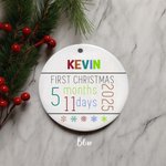 Personalised Ceramic Baby Photo Ornament with Baby Information Birth Announcement Gift First Christmas Gift for Baby