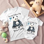 Personalizado Nuestro Primer Día del Padre Juntos 2025 Camisa Panda Padre e Hija Hijo Set Día del Padre Papá y Yo Papá y Bebé a juego