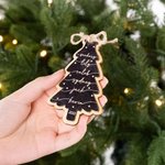 Personalised Wooden Christmas Tree Ornament with Engraved Year and 2-6 Names Christmas Tree Decor Gift for Family