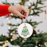 Personalized Family Christmas Tree Picture Ceramic Pendant Christmas Decoration with Names Christmas Gift