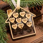 Personalisierte 1-9 Familienmitglied Namen Liebe Haus Weihnachten Ornament