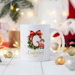 Personalizzato Cartoon Character 11 oz tazza in ceramica con nome e lettera Natale Compleanno regalo per la famiglia amico