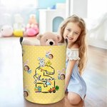 Conejito de lunares de colores personalizado Pollito Inicial 1-3 Cara Fotos Cesto para ropa sucia con nombre y asa Decoración del hogar Fiesta de Pascua Regalo para niños