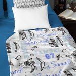 Personalized Multicolor American Football Player Design Soft Throw Blanket with Name and Number Home Decor Birthday Anniversary Gift for Sports Lovers