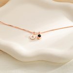 Personalized Engraved Initial Disc Photo Projection Necklace with 100 Languages I Love You Dainty Jewelry Birthday Anniversary Gift for Women