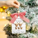 Personalised Wooden Family Christmas Ornament Farm Chickens Cows Pigs Deers Highland Cows