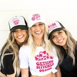 Chapeau personnalisé Disco Let's Go Girls Trucker Hat pour demoiselle d'honneur et enterrement de vie de jeune fille