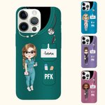 Personalisierte Cartoon Krankenschwester iPhone TPU Handyhülle mit Namen Farbvarianten Geburtstag Pflegewoche Geschenk für Medizinisches Personal