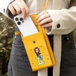 Personalisierte Mode Konstellation Cartoon Mädchen PU Leder Telefon Brieftasche Crossbody Bag mit Namen Mehrkammern Geburtstag Brautjungfer Geschenk für Frauen