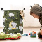 Personalisierte niedlichen Elefanten großen Spielzeug-Wäschekorb mit Griff wasserdicht Kinderzimmer Dekoration Housewarming Geschenk für Kinder