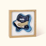 Personalizzato proprietario di un animale domestico che stringe la mano al cane con una cornice per la riunione dei sogni Decorazione da scrivania Regalo commemorativo di simpatia per l'amante degli a