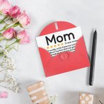 Personalized 5-star Review Greeting Card with Name and Envelope  Mother's Day Birthday Gift for Mom