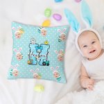Personalizada de lunares de colores lindo conejito de Pascua 1-3 Fotos Suave Funda de almohada con nombre Decoración del hogar Pascua Fiesta Regalo para Niños Niñas