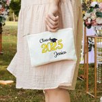 Personalized Bachelor Cap Name Makeup Bag Class of 2025 Graduation Gift
