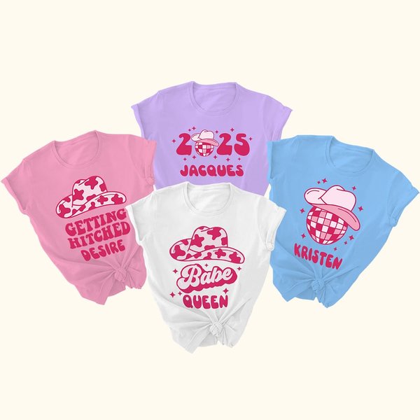 Disco Style T-Shirt with Name for Bachelorette Party