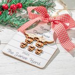 Personalised Wooden Family Christmas Ornament Farm Chickens Cows Pigs Deers Highland Cows