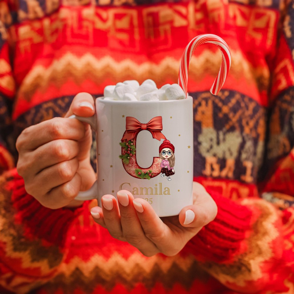 Personalizzato Cartoon Character 11 oz tazza in ceramica con nome e lettera