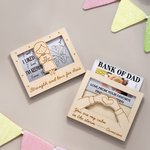 Personalized Engraved Cake Elf Bunny Wooden Greeting Gift Card Holder with Text and Name Birthday Easter Mother's Day Gift for Family Friends