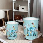 Conejito de lunares de colores personalizado Pollito Inicial 1-3 Cara Fotos Cesto para ropa sucia con nombre y asa Decoración del hogar Fiesta de Pascua Regalo para niños