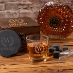 Henkilökohtainen kaiverrettu Golf Initial Name Old Fashioned Whiskey lasit puinen laatikko asetettu kivet ja liuskekivi Coaster syntymäpäivä häät lahja miehille