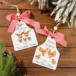 Personalised Wooden Family Christmas Ornament Farm Chickens Cows Pigs Deers Highland Cows