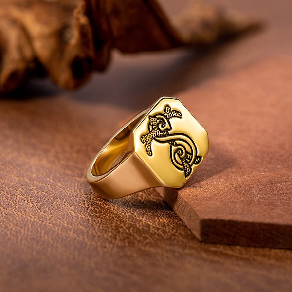 Personalisierte eingraviert Monogramm Initialen Siegelring Jahrestag Geburtstag Geschenk für Männer Frauen