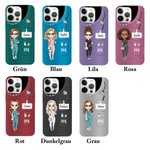 Personalisierte Cartoon Krankenschwester iPhone TPU Handyhülle mit Namen Farbvarianten Geburtstag Pflegewoche Geschenk für Medizinisches Personal