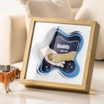 Personalizzato proprietario di un animale domestico che stringe la mano al cane con una cornice per la riunione dei sogni Decorazione da scrivania Regalo commemorativo di simpatia per l'amante degli a