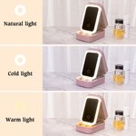 Personalized Cartoon Graduate Girl Initial Travel Jewellery Box with Name and Changing Colour LED Makeup Mirror Graduation Birthday Gift for Girls