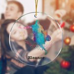 Personalised Watercolour Basketball Player Silhouette Acrylic Ornament with Name and Year Christmas Tree Decor Sports Gift for Basketball Lovers