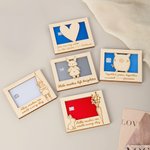 Personalized Engraved Cake Elf Bunny Wooden Greeting Gift Card Holder with Text and Name Birthday Easter Mother's Day Gift for Family Friends