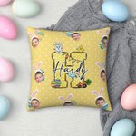 Personalizada de lunares de colores lindo conejito de Pascua 1-3 Fotos Suave Funda de almohada con nombre Decoración del hogar Pascua Fiesta Regalo para Niños Niñas