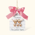 Personalised Wooden Family Christmas Ornament Farm Chickens Cows Pigs Deers Highland Cows