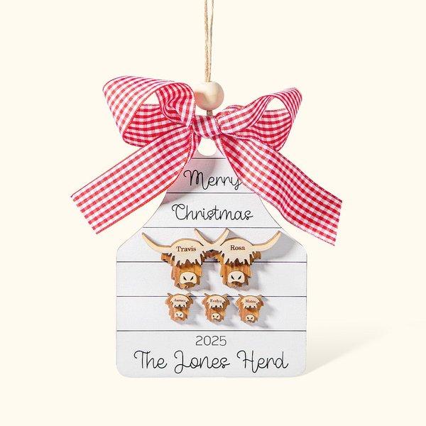 Wooden Family Christmas Ornament Farm Animals
