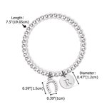 Herradura de la suerte personalizada Pulsera de abalorios elásticos Joyería con inicial Cumpleaños Bautizo Aniversario Regalo para niños Adultos