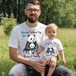Personalizado Nuestro Primer Día del Padre Juntos 2025 Camisa Panda Padre e Hija Hijo Set Día del Padre Papá y Yo Papá y Bebé a juego