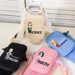 Personalisierte Cartoon Thema Lehrer Wasserflasche Tragetasche für 40oz Stanley Tumbler mit Namen Beutel und verstellbaren Riemen Geburtstag Geschenk für Lehrer