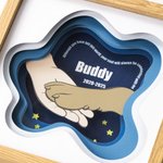 Personalizzato proprietario di un animale domestico che stringe la mano al cane con una cornice per la riunione dei sogni Decorazione da scrivania Regalo commemorativo di simpatia per l'amante degli a