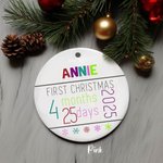 Personalised Ceramic Baby Photo Ornament with Baby Information Birth Announcement Gift First Christmas Gift for Baby