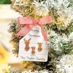 Personalised Wooden Family Christmas Ornament Farm Chickens Cows Pigs Deers Highland Cows