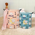 Personalisierte niedlichen Elefanten großen Spielzeug-Wäschekorb mit Griff wasserdicht Kinderzimmer Dekoration Housewarming Geschenk für Kinder