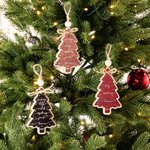 Personalised Wooden Christmas Tree Ornament with Engraved Year and 2-6 Names Christmas Tree Decor Gift for Family