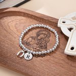 Herradura de la suerte personalizada Pulsera de abalorios elásticos Joyería con inicial Cumpleaños Bautizo Aniversario Regalo para niños Adultos