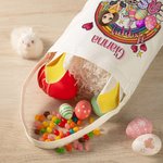 Personalizzato Buona Pasqua Arcobaleno Uova di Pasqua Cartoon Personaggio Cestino di tela con nome Party Favor Regalo di Pasqua per ragazzi ragazze