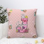 Personalizada de lunares de colores lindo conejito de Pascua 1-3 Fotos Suave Funda de almohada con nombre Decoración del hogar Pascua Fiesta Regalo para Niños Niñas