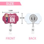 Personalized Cartoon Character Irregular Retractable Name ID Card Badge Reel with Title Birthday Appreciation Gift for Nurse Doctor Medical Staff