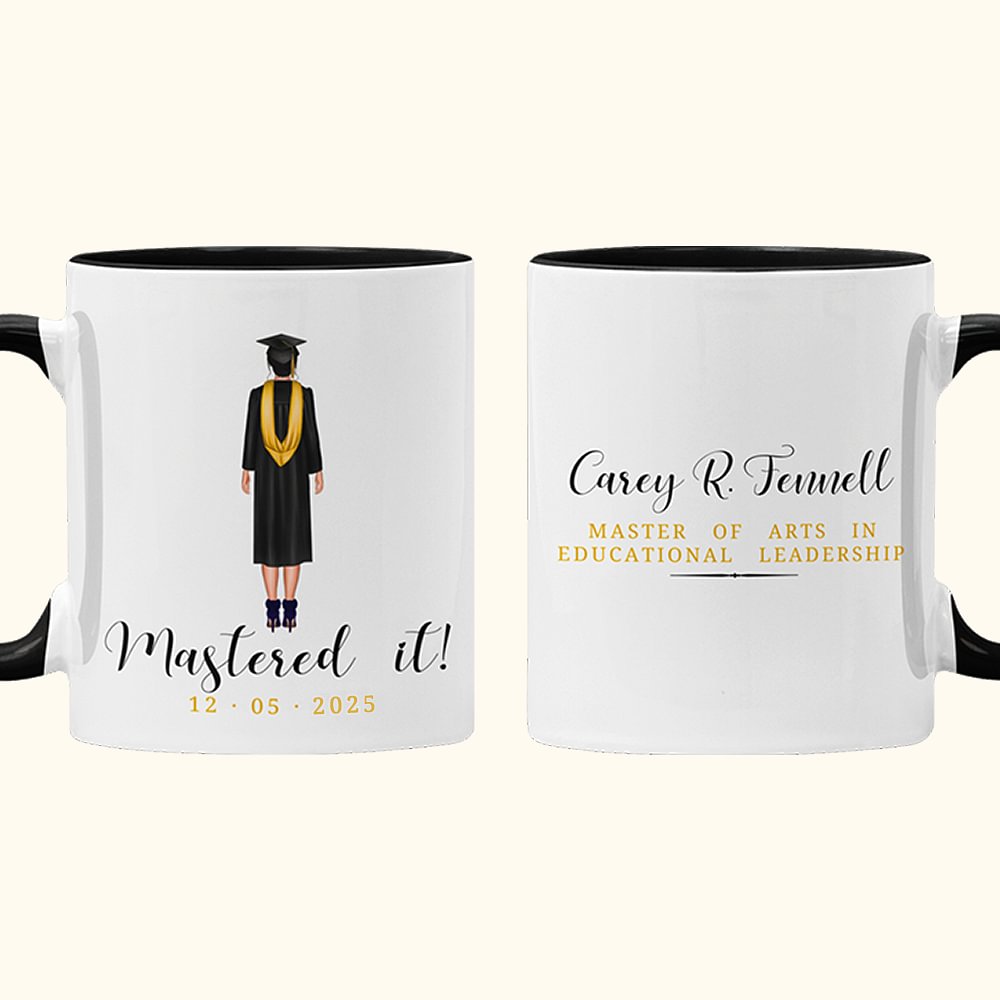 Tasse en céramique avec nom pour la promotion 2025 Cadeau de fin d'études personnalisé