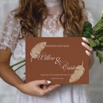 Personalized Boho Rustic Wedding Guest Book Anniversary Album Wedding Keepsake Engagement Gift for Bride Groom