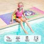 Serviette de Plage Personnalisée avec Nom Séchage Rapide Style Licorne Cadeau Anniversaire Vacances pour Fille