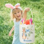 Personalizada Floral Cruz Peter Rabbit Orejas Cesta con Nombre Fiesta de Pascua Huevos de Caza Cumpleaños Regalo para Niños Niñas